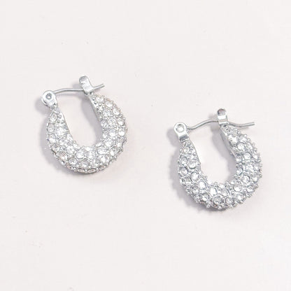 Créole Pavé Hoop Earrings | Stainless Steel