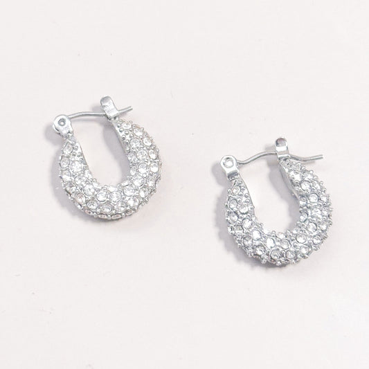 Créole Pavé Hoop Earrings | Stainless Steel