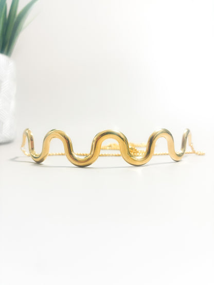 Luna swirl choker necklace | 14K Gold plated