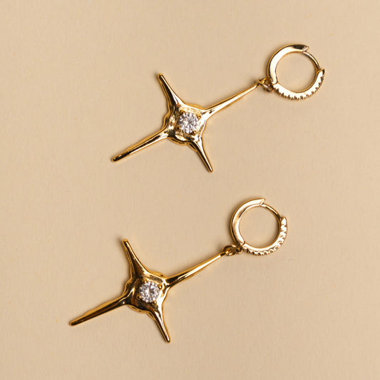 North Star Earring pendant | 18k gold plated & Silver