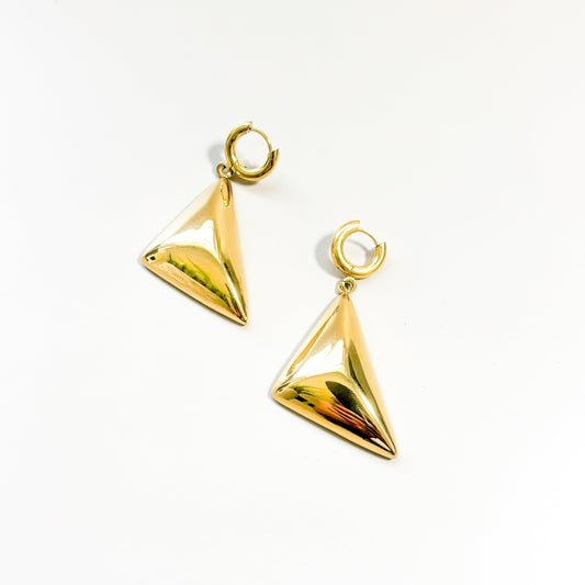 Golden Triad earrings| 14K Gold plated