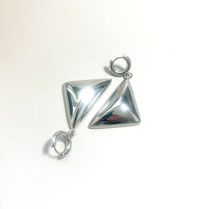 Silver Triad earrings | Stainless Steel