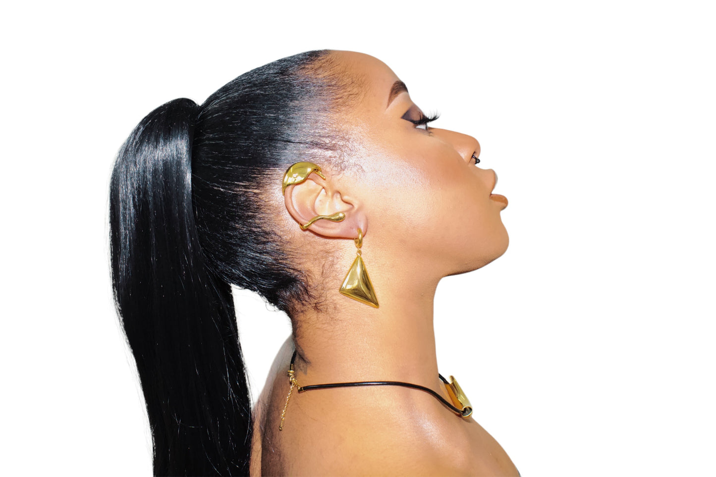 Golden Triad earrings| 14K Gold plated