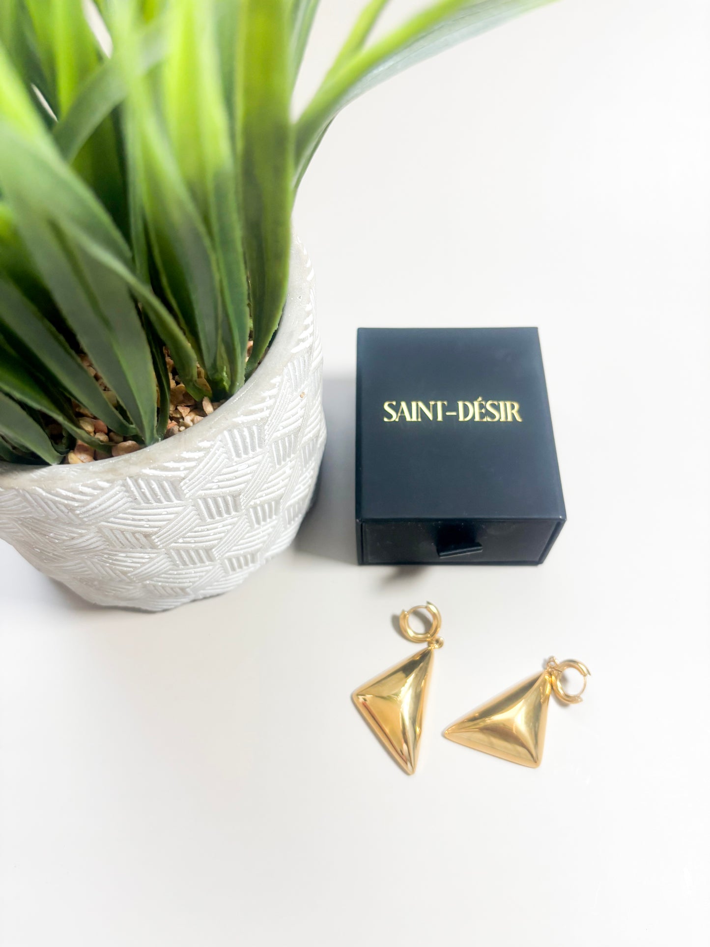 Golden Triad earrings| 14K Gold plated