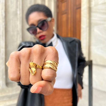 Golden Twin ring | 18K Gold plated